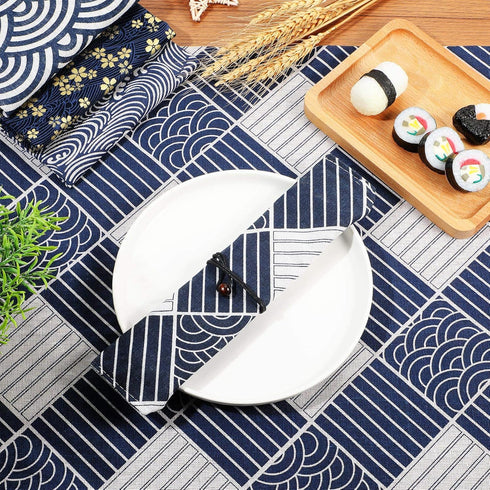 6 Pieces Japanese Fat Quarters Quilting Fabric Bundles 19.7 x 15.7 Inch, Japanese Sea Wave Fat Quarters, Quilting Sewing Fabric for Face Protector...