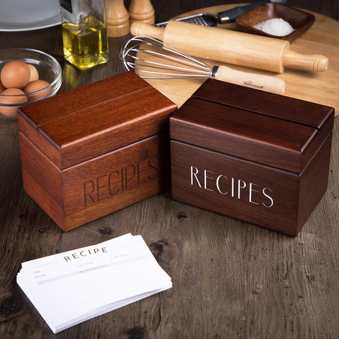 Modern Recipe Cards (Set of 60) - 4x6” Double Sided Premium Thick Card Stock w/Bonus Measuring Chart and PVC Card Protector (4 x 6 inches)...