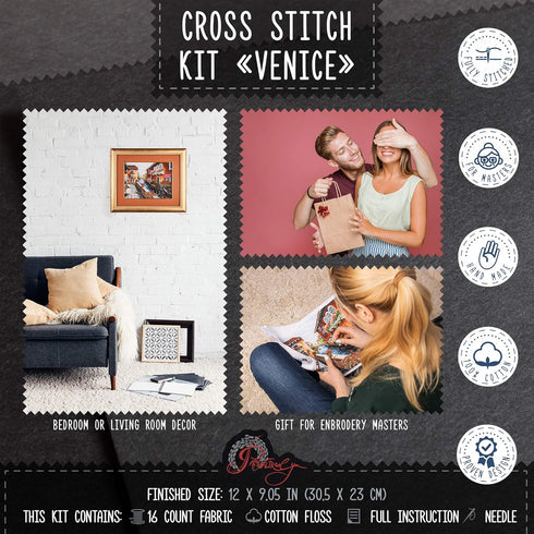 Povitrulya Counted Cross Stitch Kit for Adults 'Venice'...