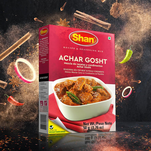 Shan - Achar Gosht Seasoning Mix (50g) - Spice Packets for Meat in Pickle Condiments...