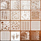 14 Pcs Layering Mixed Media Stencils Leopard Diamond Spirals Cubist Templates Geometric Patterns Stencils for Painting on Walls Canvas DIY Craft S...