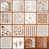 14 Pcs Layering Mixed Media Stencils Leopard Diamond Spirals Cubist Templates Geometric Patterns Stencils for Painting on Walls Canvas DIY Craft S...