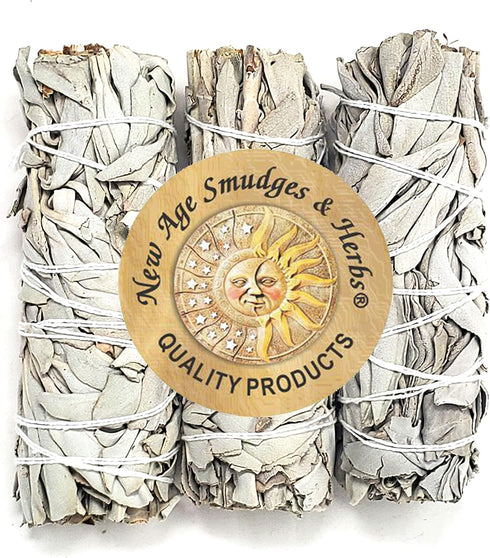 (Pack of 3)-New Age Smudges & Herbs -Premium California White Sage Incense 4 Inches Long. Home Cleansing Incense,Fragrance,Meditation,Smudging Rit...