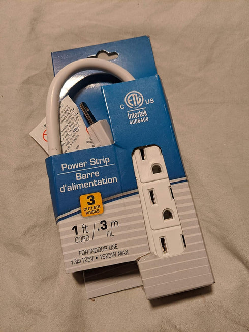 Power Strip 3 Outlet 1 Count...