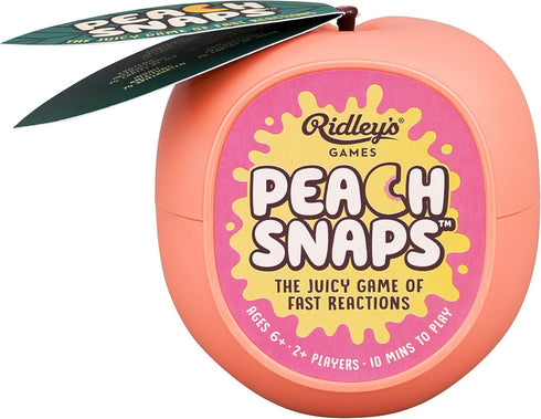 Ridley's Peach Snaps! Fun Card Game for Families, Action-Packed, Fast-Paced Game for 2+ Players, Includes Game Cards and Unique Peach-Shaped Stora...