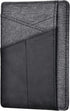 kinzd Slim Wallet RFID Front Pocket Wallet Minimalist Secure Thin Credit Card Holder (Black Leather and Grey Cloth)...