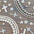 Firstmeet Jewelry Making Kit with Turquoise Round Beads and Cross Pendant, Rhodium Plated Spacer and Cross Charms for Necklace Bracelet Earrings M...