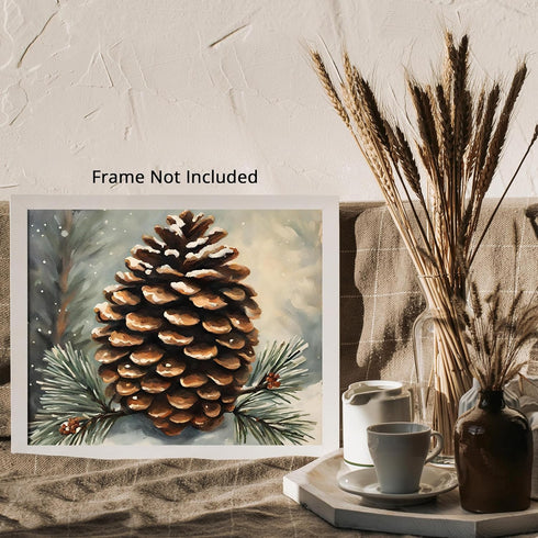 Posterizer 1 pcs-pinecones in snowey winter nature 5-Holiday Poster Collection-Landscape & Nature Art-Living Room Bedroom Decor- unframed wall art...
