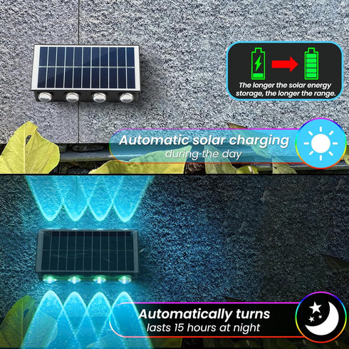 Solar Lights Fence (RGB Solar Outdoor Lights (1pcs))...