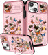 (2in1 for iPhone 15 Plus Case for Women Girls Butterfly Cover Cute Pretty Girly Aesthetic Kawaii Unique Design with Camera Cover and Ring Stand Te...