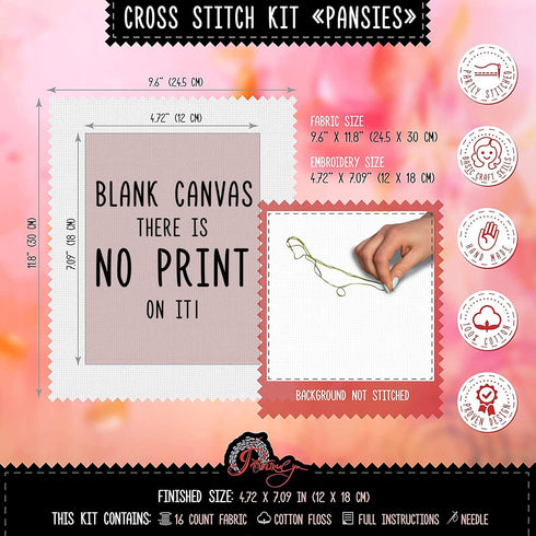 Povitrulya Cross Stitch Embroidery Kit 'Pansies'......