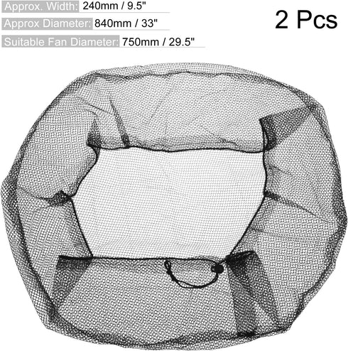 MECCANIXITY Mesh Electric Fan Dust Cover 29.5 Inch Protection Cover Washable Dustproof Finger Protector Net, Black Pack of 2...