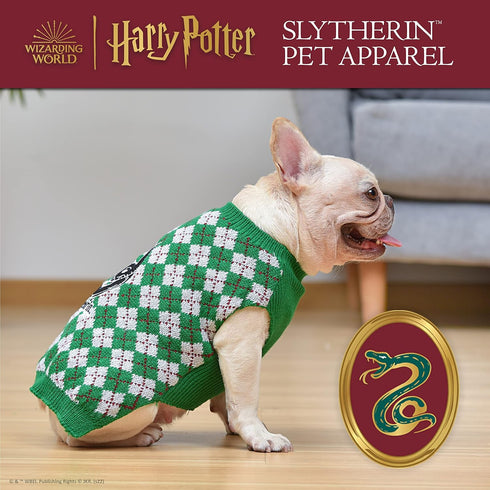 Harry Potter Slytherin Pet Sweater - Large | Harry Potter Costumes for Dogs | Dog Apparel & Accessories for Hogwarts Houses, Slytherin Dog Sweater...