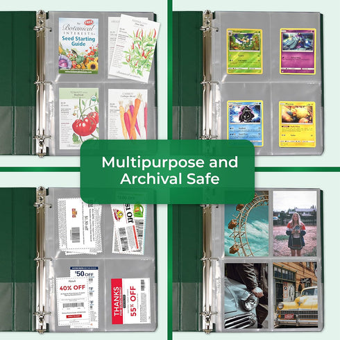 Samsill 40 Pack Heavy Weight 4 Pocket Garden Seeds Storage Clear Sheet Protectors, Seed Organizer, Each Pocket Measures 3.5" x 5.25", Fits in Stan...
