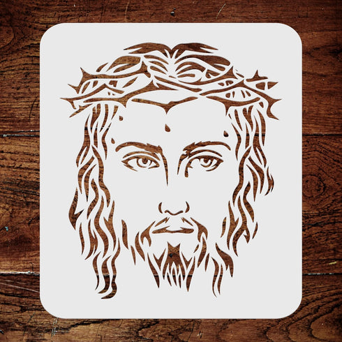 Jesus Stencil, 6.5 x 7.5 inch (S) - Christian Catholic Religious Crown of Thorns Stencils for Painting Template...