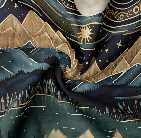 Tapzen Mountain Forest Tapestry (60x40 inches, Boho, Landscape, Polyester, Green-Blue, Unframed, Wall Mount) - Nature Wall Art for Bedroom Decor...