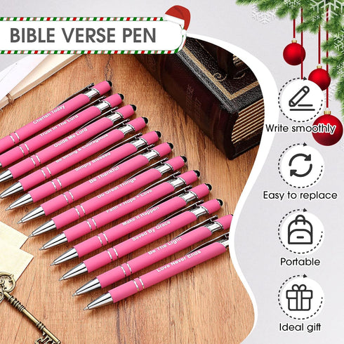 12 Pcs Inspirational Ballpoint Pens Funny Pen Quotes Pen Motivational Encouraging Screen Touch Stylus Pen for Office Colleague Coworker, Black Ink...