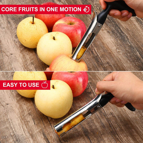 SCHVUBENR Premium Apple Corer Tool - Easy to Use and Clean - Sturdy Apple Core Remover with Sharp Serrature - Stainless Steel Corers for Apple and...