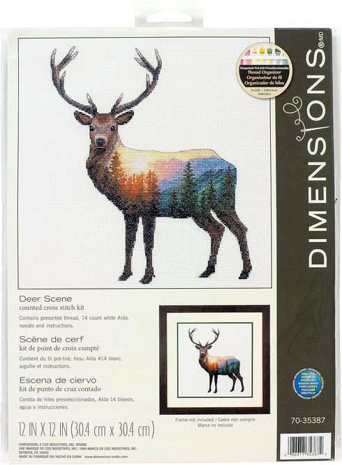 Dimensions SIMPLICITY CREATIVE CORP Cross Stitch, Deer Scene, 12" x 12" (14 Count)...