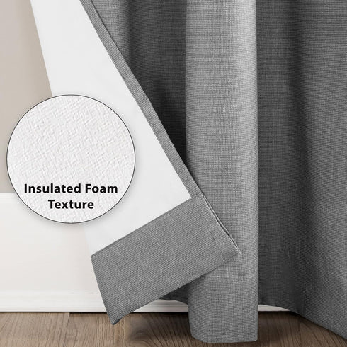 Sun Zero Columbia Thermal Insulated 100% Blackout Grommet Curtain Single Panel, 50" x 84", Gray...