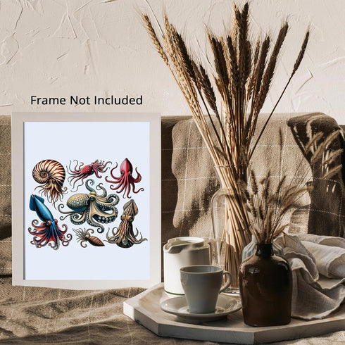 Posterizer 1 pcs-Cephalopods Octopus Species Ocean-Science Art-Teachers & Classrooms-Gift for Sea Lovers-School and classroom art- unframed wall a...