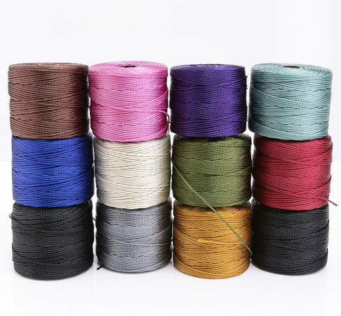 The Beadsmith S-Lon Bead Cord – .5 mm Twisted Nylon Cord for Stringing, 12-Pack, Gaskell Mix, TEX210, 77 Yards per Spool...