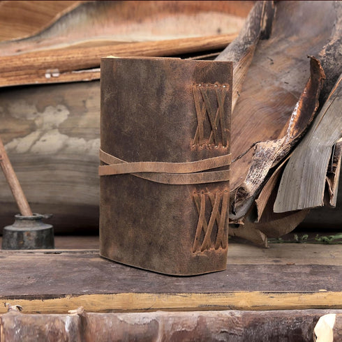cuero Vintage Leather Journal - Antique Handmade Leather Bound journal with deckle edge paper for Men And Women Diary - Leather Sketchbook - Drawi...