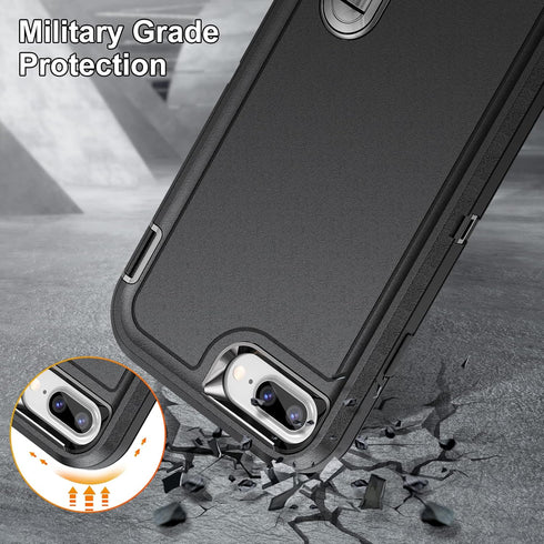 IDweel for iPhone 8 Plus Case,Case for iPhone 7 Plus/6S Plus/6 Plus Case with Build-in Kickstand,Heavy Duty Protection Shockproof Anti-Scratch Sli...