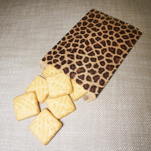 CuteBox Leopard/Cheetah Flat Paper Gift Bags 100 pcs (5" x 7") for Merchandise, Crafts, Party Favors, Tradeshows, Retail, Showcases, Display, Holi...