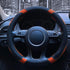 Leather Steering Wheel Cover, Breathable, Anti Slip & Odor Free, Black and Orange...