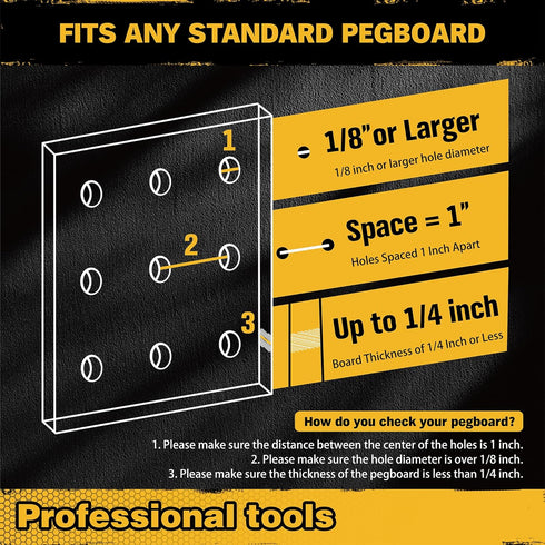Pegboard Bins Organizer Set 6-Pack - Durable Storage Tray for Screws, Nuts, Bolts, Hardware, Crafts, Accessories | Fits Standard Pegboards | With ...