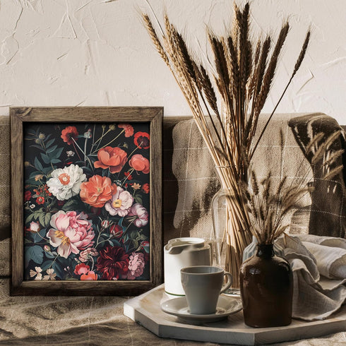 Posterizer 1 pcs-pink and red big flowers-Floral & Botanical Art-Abstract & Modern Art-Gift for Men Women Entrepreneur Teens-Decor for Home & Offi...