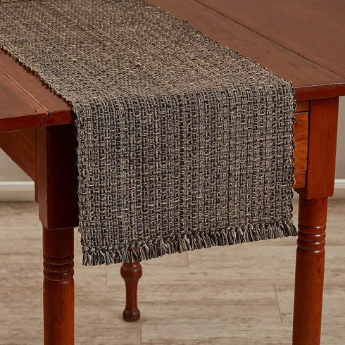 Park Designs Black Expresso Tweed Farmhouse Table Runner 36 Inch | 13x36 Rustic Dining Table Accessory | Hand Loomed & Rugged Texture | Modern Far...
