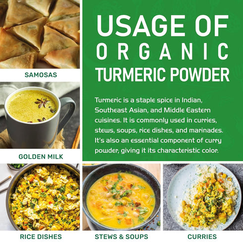 Jiva Organic Turmeric Powder 7 oz - Packaged in Resealable Bag, 100% Raw with Tumeric Powdered Organic, Turmeric Curcumin Powder, Origins from Ind...