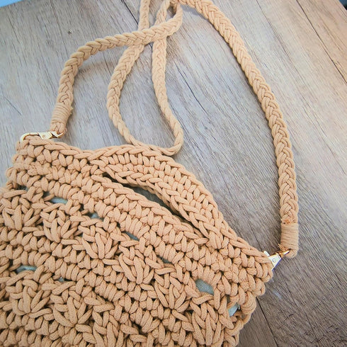 Summer Crossbody Bag Crochet Purse Women Handbag Beach Bag Knit Bag Shoulder Bag for Travel Vacation Khaki...