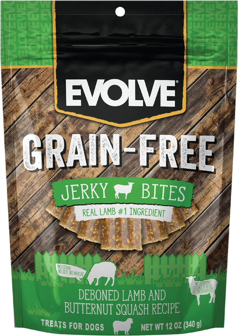 Evolve Grain Free Lamb, Sweet Potato and Butternut Squash Jerky Bites Dog Treats...