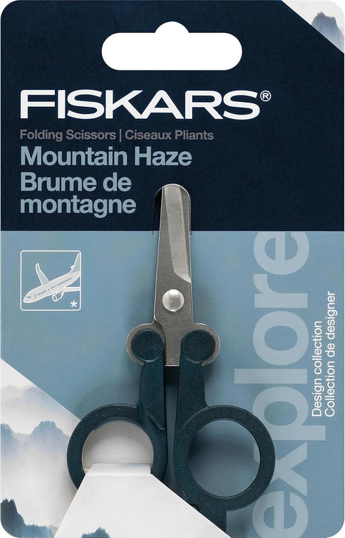 FISKARS Folding Travel Scissors - TSA-Compliant and Portable - Stainless Steel Blades and Blue Handles...