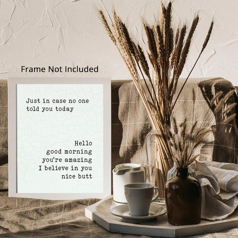 Posterizer 1 pcs-Nice Butt-Funny Restroom Print-Comedy Art-Typography Art- Gift for Men Women Entrepreneur Teens- Bathroom, restroom Decor- unfram...