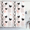 Ambesonne Modern Shower Curtain, Cat Faces Dotted Whiskers Kittens Animals Theme, Cloth Fabric Bathroom Decor Set with Hooks, 69" W x 70" L, Dark ...