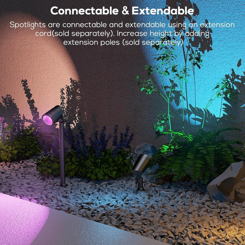 ZYAN 2 Packs 6.5ft Smart Landscape Spotlights Extension Cable, Not Suitable for ZYAN Solar spotlights and Warm White Spotlights...