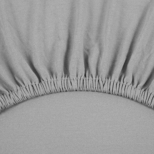 TL Care 100% Natural Organic Cotton Jersey Knit Fitted Portable/Mini-Crib Sheet, Gray, Soft Breathable, for Boys and Girls...