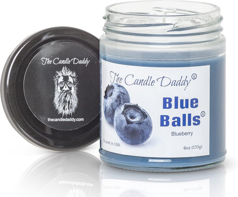 Two Blue Balls - Blueberry Scented - 6 Ounce Jar Candle - 40 Hour Burn...