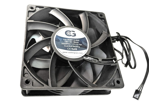 Coolerguys 12vDC Waterproof IP67 Fan (High Speed, 120x38mm)...