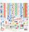 Echo Park Paper Company Dive Into Summer Collection Kit paper, green, blue, navy, pink, peach, coral 12-x-12-Inch...