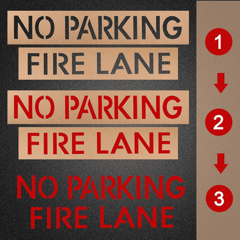 4" Fire Lane No Parking Pavement Word Letter Stencil Template No Parking Fire Lane Stencil Cardboard Parking Lot Stencils Reusable No Parking Sign...