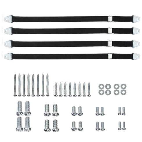 Metal Anti Tip Furniture Kit, 4 Pack Silver Furniture Anchors for Baby Proofing, TV Safety Straps For Flat Screens, Earthquake Straps, Heavy Strap...