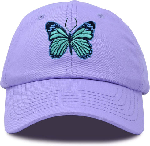 DALIX Exotic Blue Butterfly Hat Womens Gift Embroidered Girls Cap...