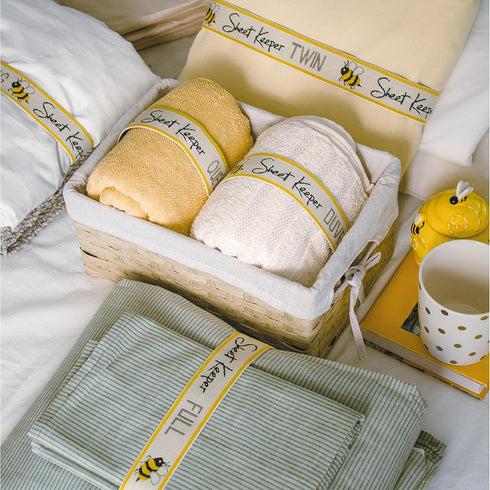 MADE IN THE USA - Sheet Keepers Closet Organization – Bed Sheet Organizer – Closet Organizer Sheet Bands Bed Linen Label – Bed Sheet Storage Sheet...