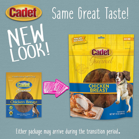 Cadet Gourmet Chicken Breast Dog Treats - Healthy & Natural Chicken Dog Training Treats for Small & Large Dogs - Inspected & Tested in USA (14 oz....