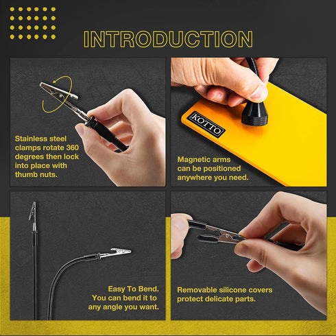 2 Pack Set Magnetic Flexible Gooseneck Metal with Alligator Clips for Helping Hands Third Hand Tool Automobile Electronics Soldering Jewelry Paint...